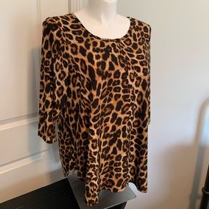 French Grey (StitchFix) 2X Leopard Print Blouse